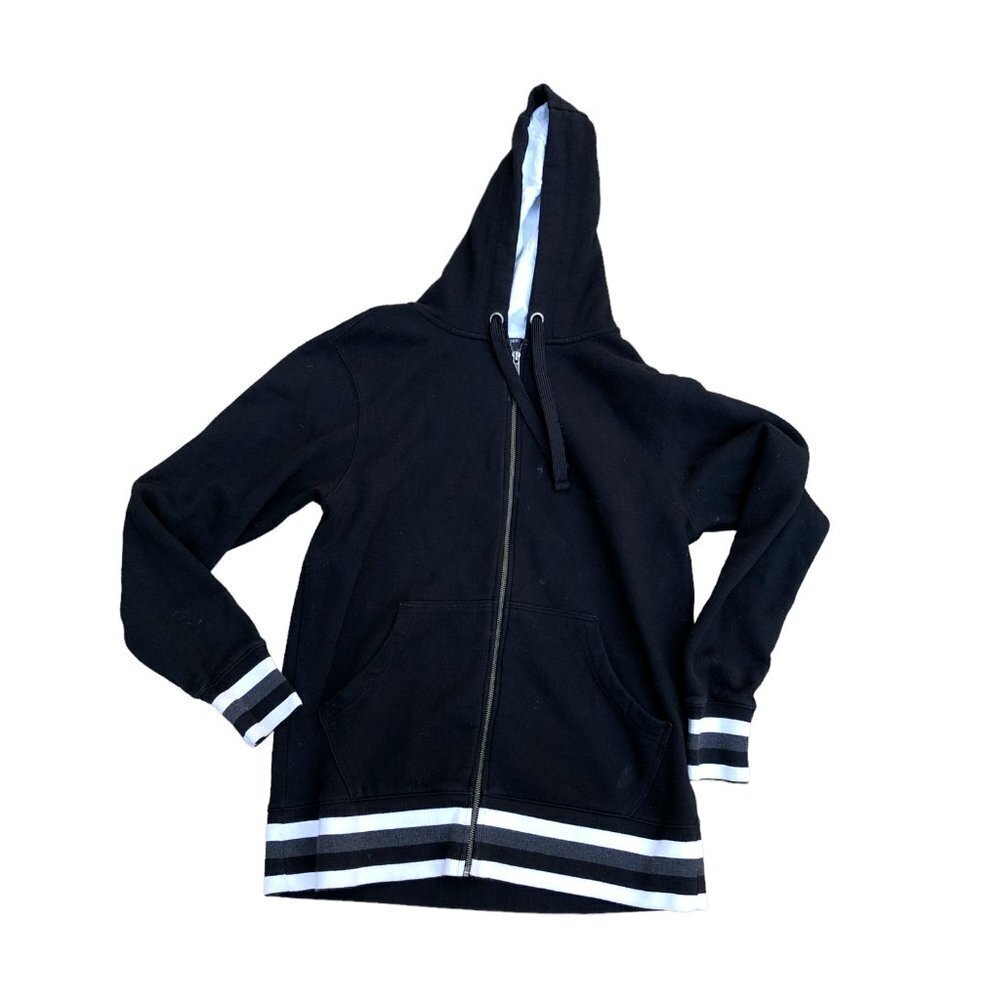 FOOT LOCKER Hoodie Jacket Men's MEDIUM Black Cotton Full Zip​​​​​​